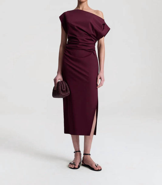 A.L.C. - Nara Stretch Cotton Off Shoulder Midi Dress