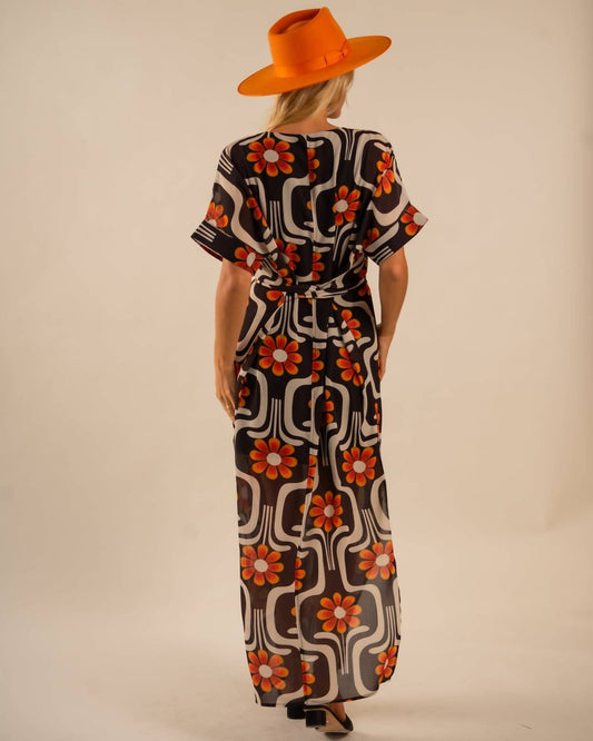 Care Tucker - Beatrice All Over Wild Flower Pattern Kaftan Dress