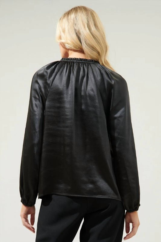 Sugarlips - Alcazar Raglan Sleeve Satin Blouse