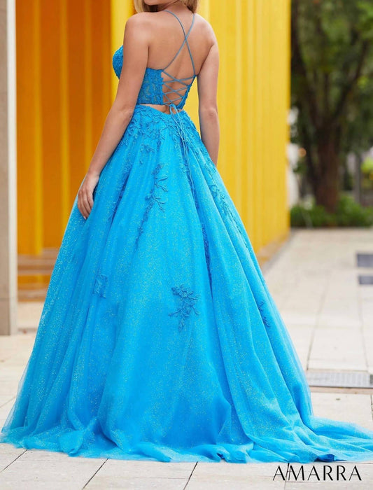 Amarra - Floral Lace Embroidery Ball Gown