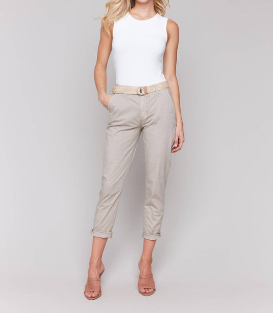 Charlie B - Slim Pant Leg Pants With Belt