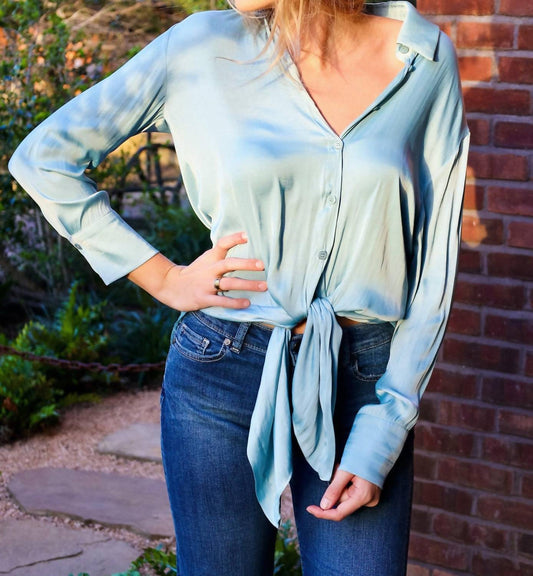 Glam - Silky Long Button Down Shirt