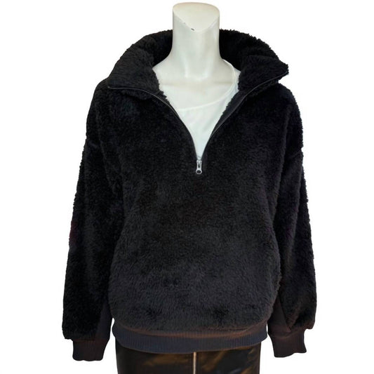 Workshop By Republic - Women's Faux Fur 1/4 Zip Pullover Jacket