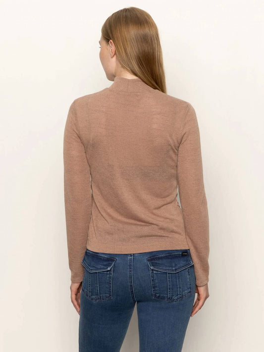 Sanctuary - Long Sleeve Draped Mock Neck Top