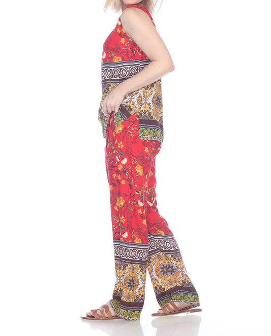 Paparazzi - Rayon Border Print Scoop Neck Tank