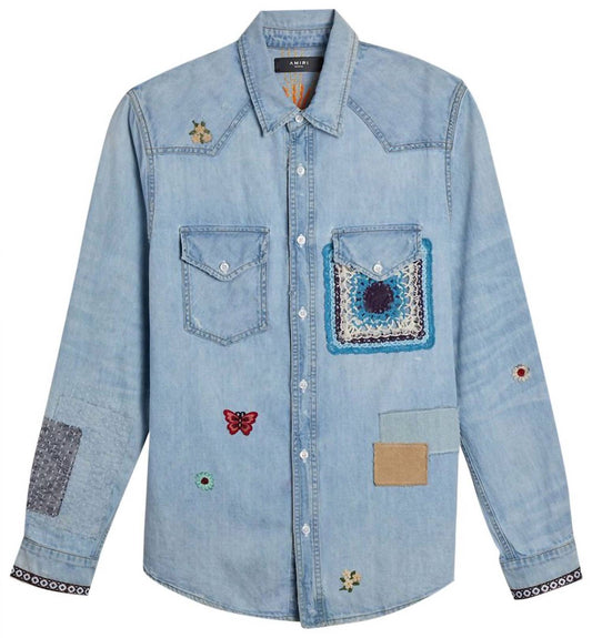 Amiri - Women's Crochet And Patch Denim Shirt