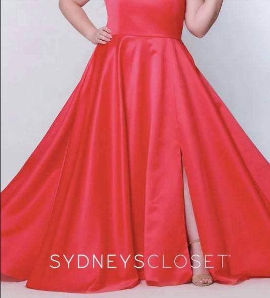 Sydney'S Closet - Plus Size Satin Formal Dress