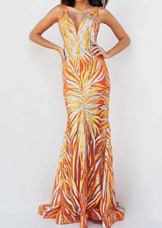 Jovani - V Neck Prom Dress