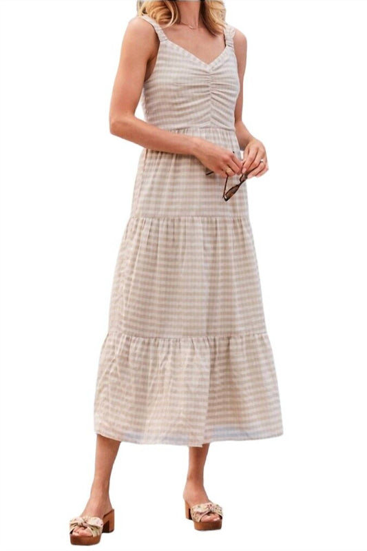 MIRREN GATHERED FRONT TIERED DRESS