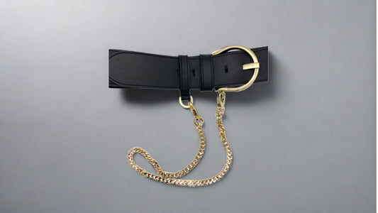 Berge - Women's Gold Chain Leather Belt