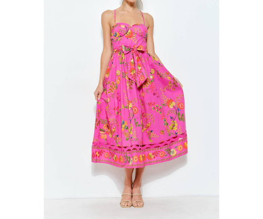 Ina - Floral Bustier Midi Dress