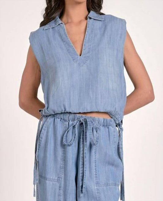 Elan - Chambray Denim Top