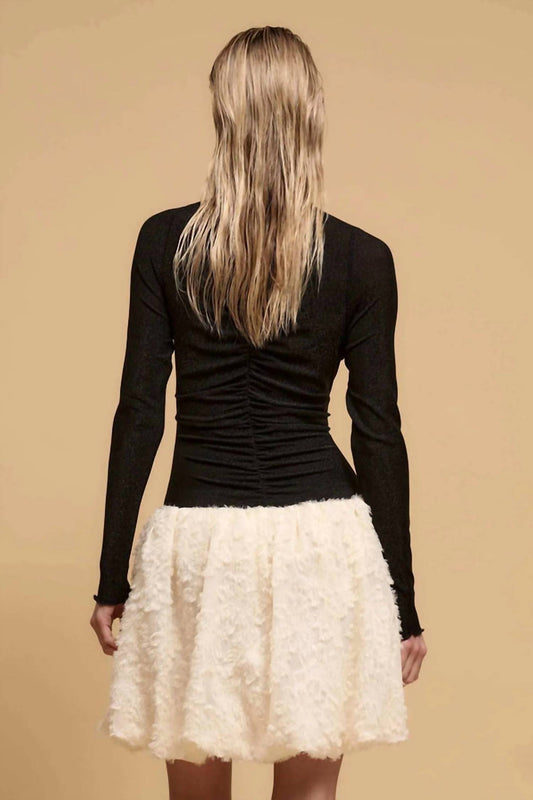 Promesa - Two-tone With Ruched Bodice Bubble Mini Dress