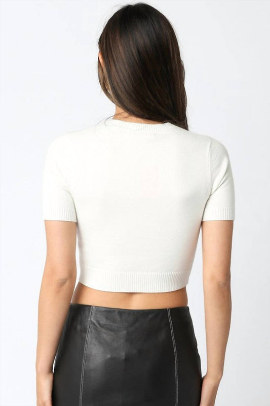 Olivaceous - Bella Short Sleeve Knit Cardigan