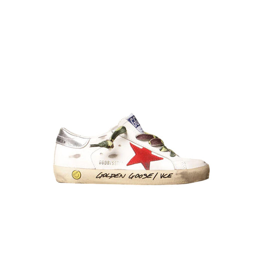 Golden Goose - Kid's Super-star Leather Upper Nabuk Star Laminated Heel Signature Foxing Sneakers