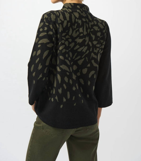 Joseph Ribkoff - Animal-print Mock Neck Pullover