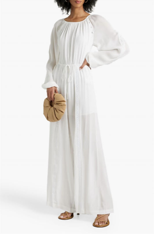 Joslin - Lois Crochet-trimmed Silk-chiffon Jumpsuit