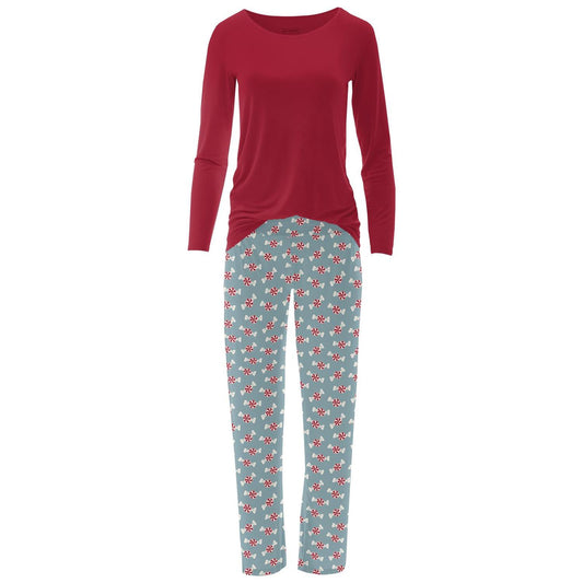 Kickee - Women's Long Sleeve Tee & Pajama Pants Set
