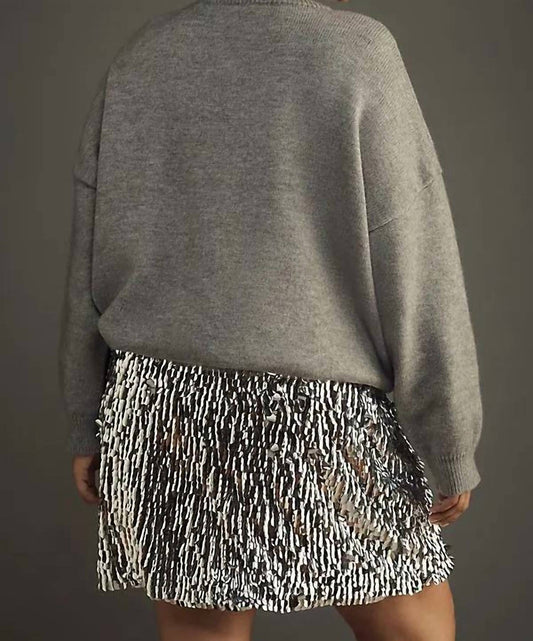 Mare Mare - Long-sleeve Knit Sequin Mini Dress