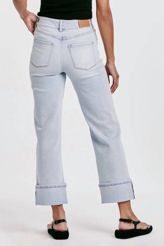 Dear John Denim - Holly Super High Rise Cuffed Straight Jeans - clothing - cotton - blend - jeans