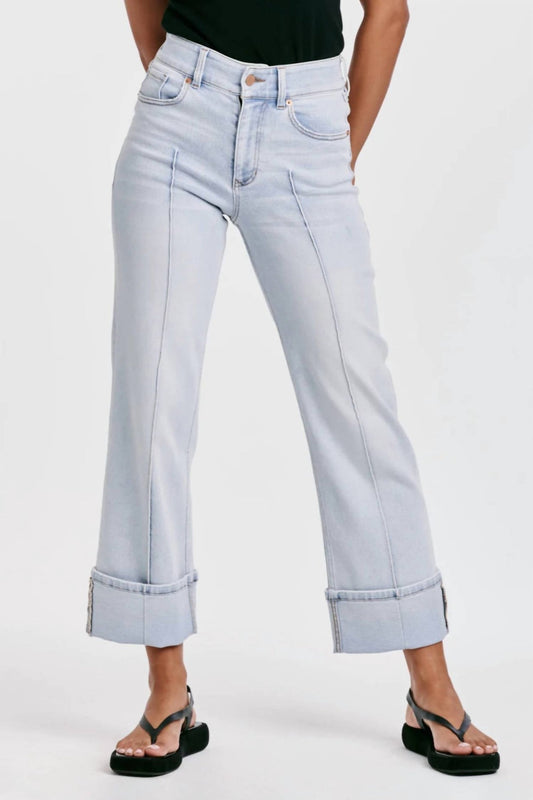 Dear John Denim - Holly Super High Rise Cuffed Straight Jeans - clothing - cotton - blend - jeans