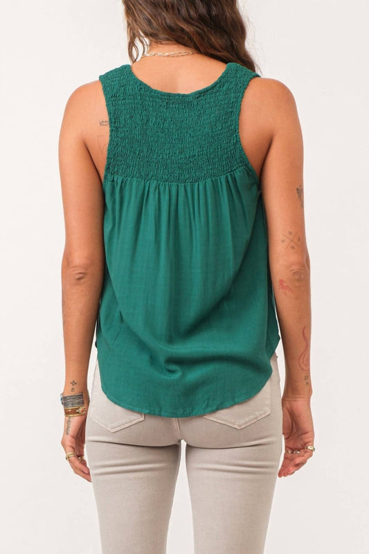 Dear John Denim - Paige Ruched Tank - clothing - green - rayon