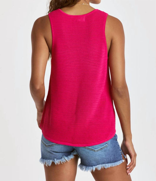 Dear John Denim - Willa V Neck Sleevless Tank Sweater - clothing - pink - shirts