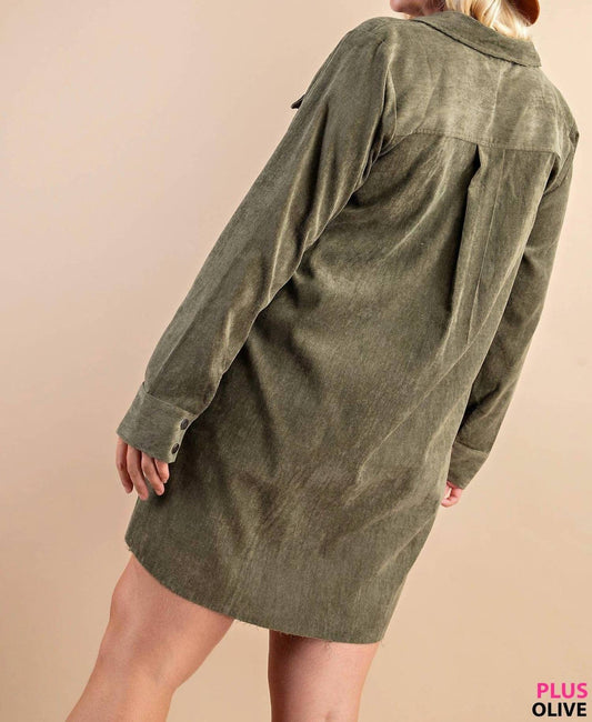 Kori - America Corduroy Shirt Dress