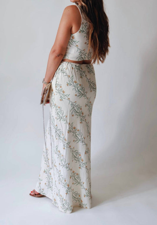 The Workshop Studio - Floral Front Tie A-line Midi Skirt