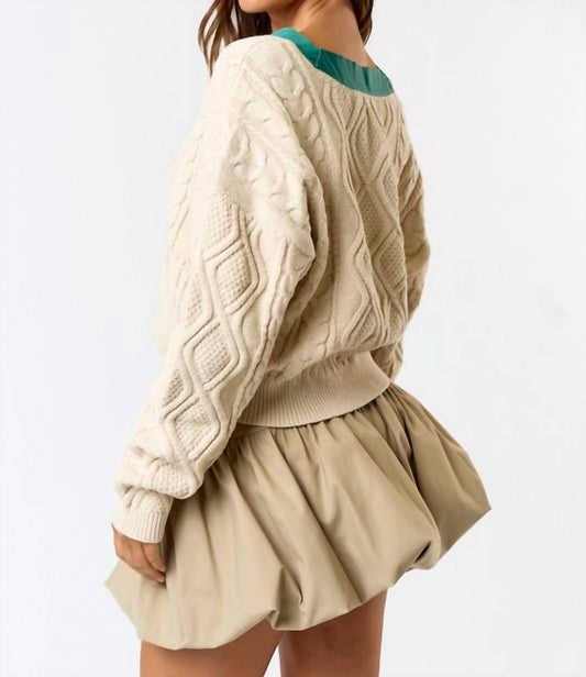 Blue Blush - Ribbon Knit Sweater