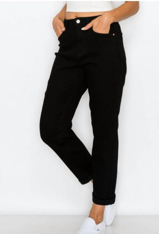 Blue Age - Women's Wax Mom Cuff Stretch Demin