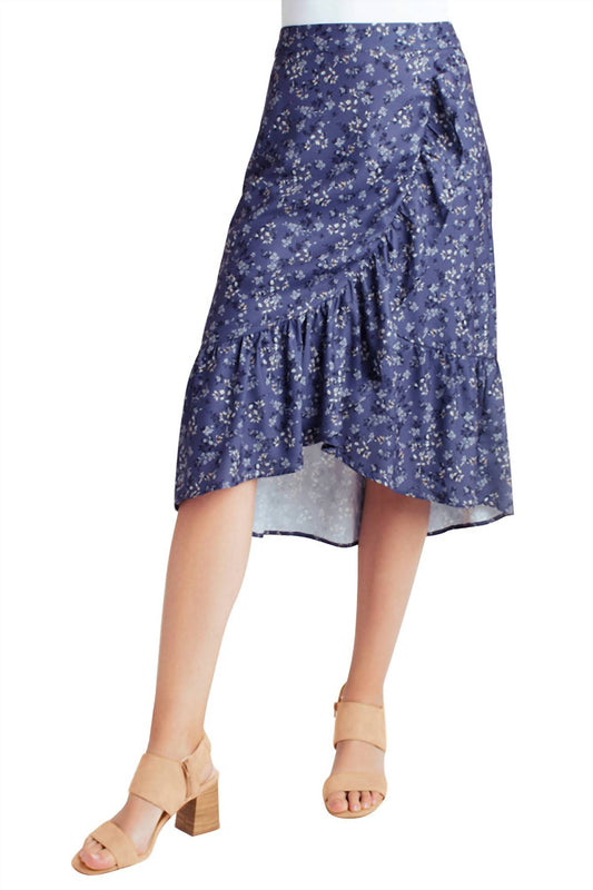 Kensie - Ruffle Hem Faux Wrap Midi Skirt