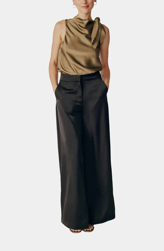 Deluc - Alchemilla Sleeveless Cowl Neck Top - blouses - clothing - green