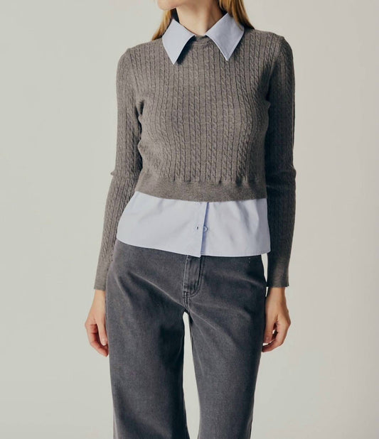 Deluc - Amsonia 2 In 1 Shirt Jumper - blouses - clothing - grey