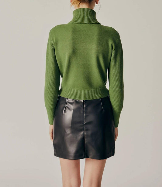 Deluc - Lobelia Turtleneck Sweater - clothing - cowl - green