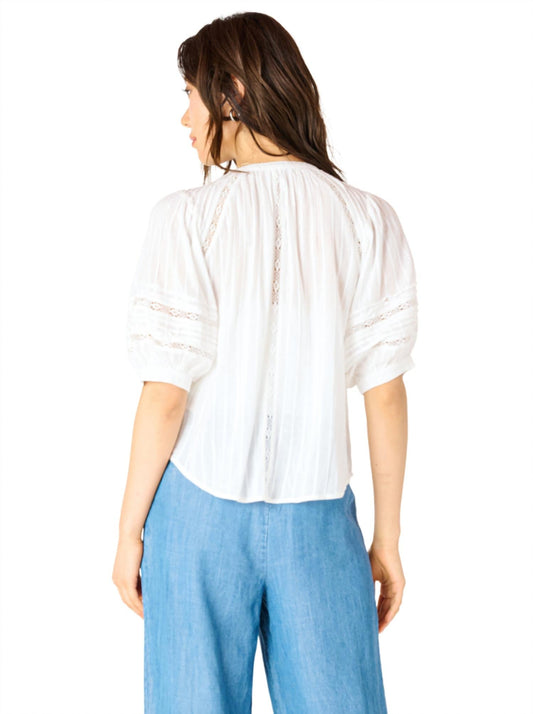 Dex - Lace Insert Blouse - blouses - clothing - cotton