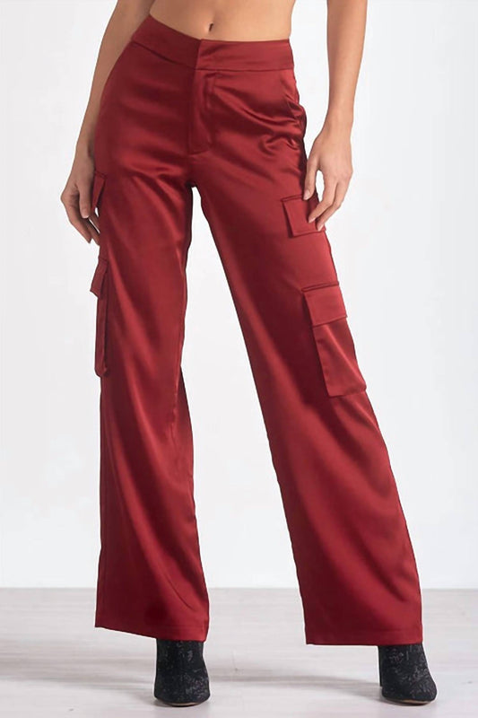 Elan - Women's Mid-rise Wide-leg Cargo Pants