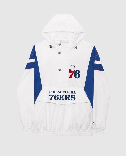 Starter - Men's Philadelphia 76ers Home Team Half-zip Jacket