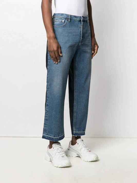 Valentino - Dual Material Denim Trousers