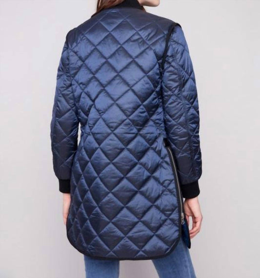 Charlie B - Reversible Long Quilted Puffer Jacket