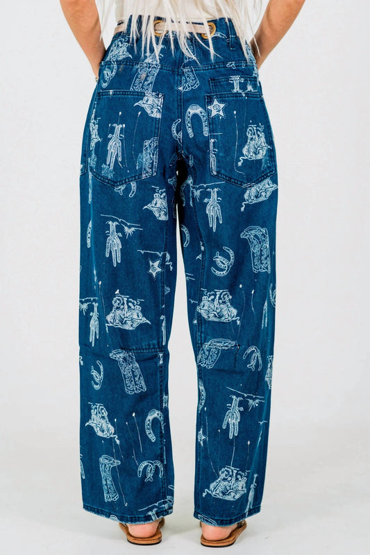 Bibi - Western Skies Denim Pants