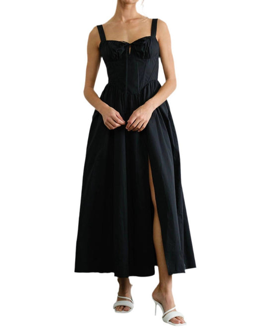 Maude - Poplin Ribbon Tie Maxi Dress