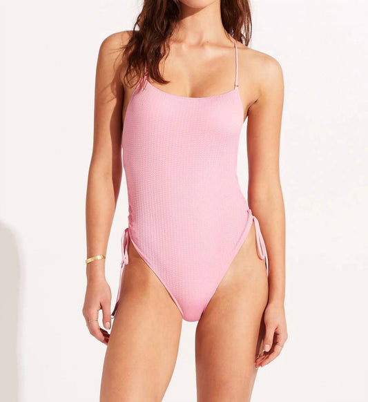 Seafolly - Sea Dive Scoop Neck Drawstring Side One Piece Swimsuit