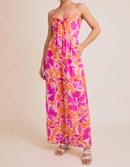 Gilli - Summer Fling Front Tie Floral Jumpsuit