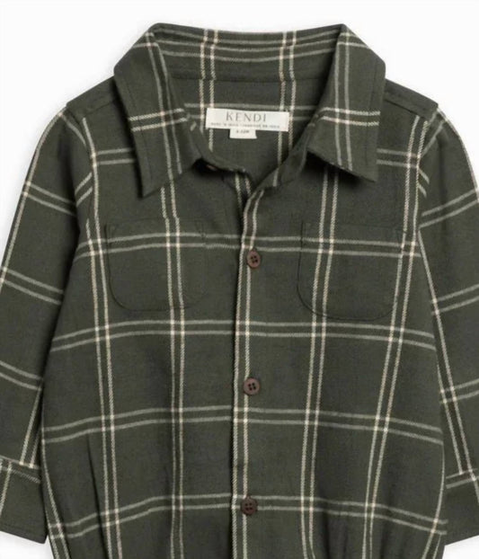 Kendi - Kids Giri Flannel Collared Bodysuit