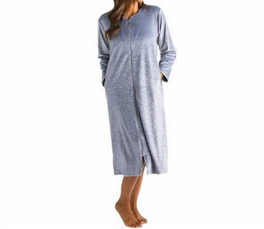 Floral Embossed Zip Robe