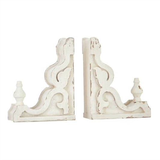 Raz Imports - Distressed Corbel Bookends