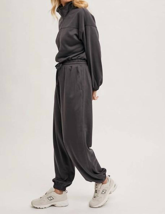 Bluivy - Half Zipper Front Sweatshirt Jumpsuit