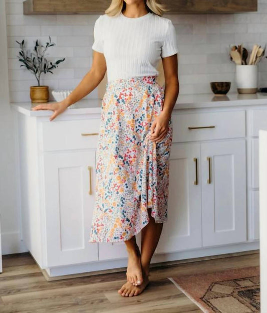 Mikarose - Floral Midi Slip Skirt