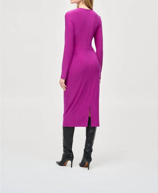 Joseph Ribkoff - Waist Tie Keyhole Neck Midi Sheath Dress